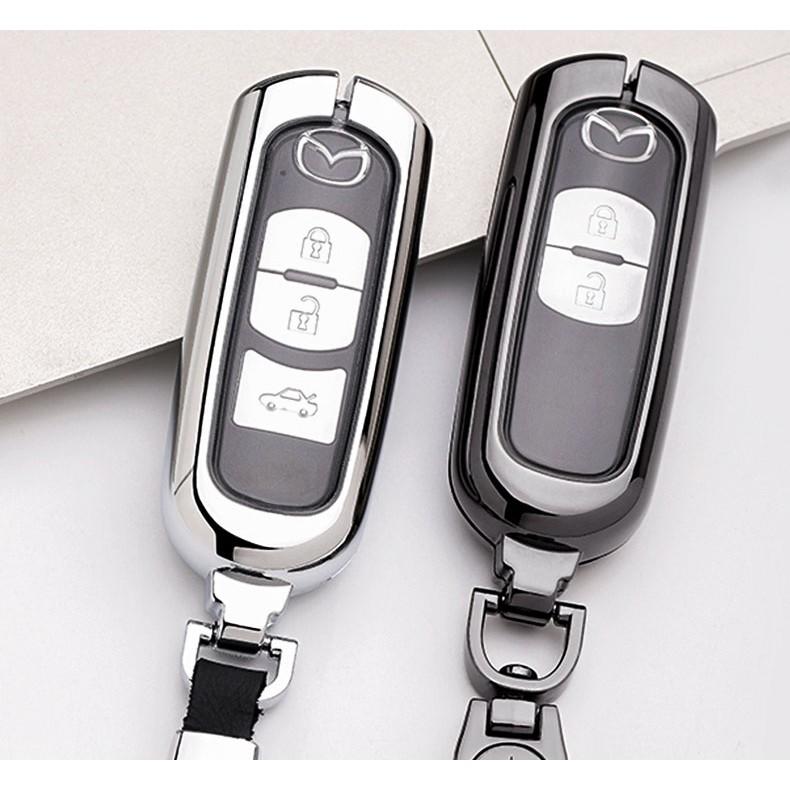 Ốp Bọc Chìa Khóa Kim Loại Kèm TPU Cho ô Tô Mazda CX5, Mazda 3, Mazda 6