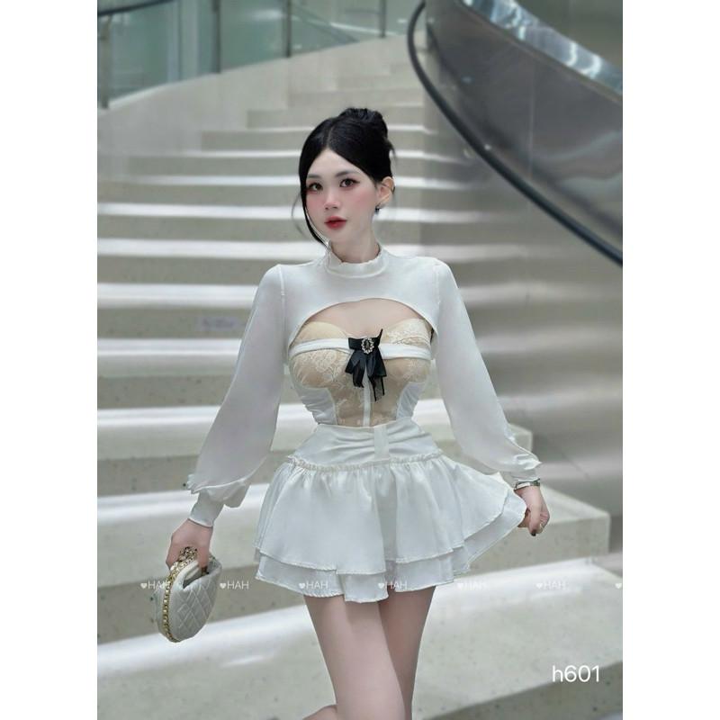 Set váy xinh tiểu thư kèm tag nơ cưng xỉu  HAH BY JOLIE - Đen, Đen