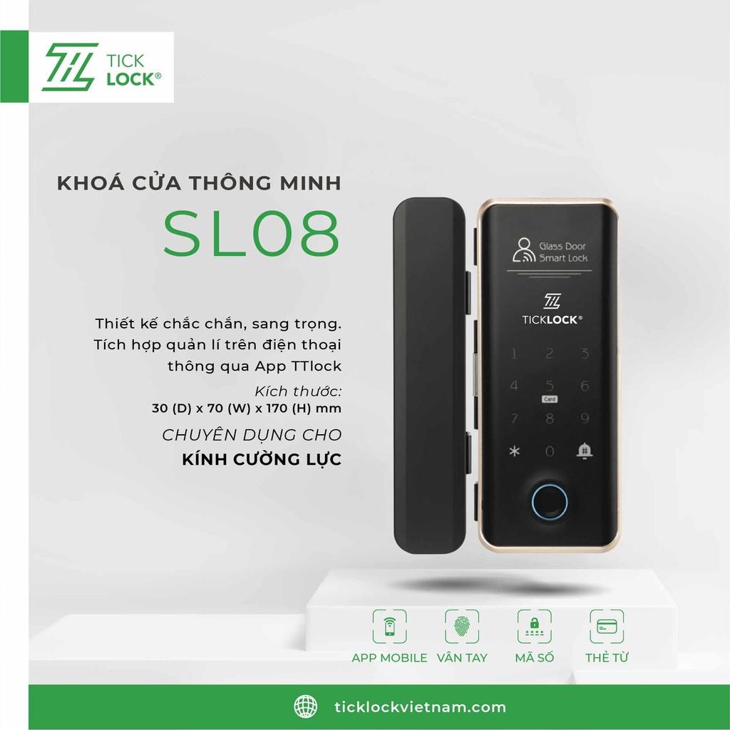 Khoá vân tay cao cấp cửa kính cường lực TICKLOCK SL08