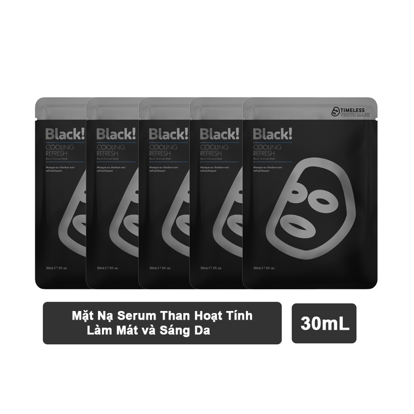 Mặt Nạ Than Hoạt Tính Làm Mát Và Sáng Da Timeless Truth Mask - Black Cooling
