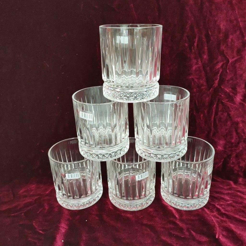 Bộ 6 cốc thủy tinh uống nước vân dọc