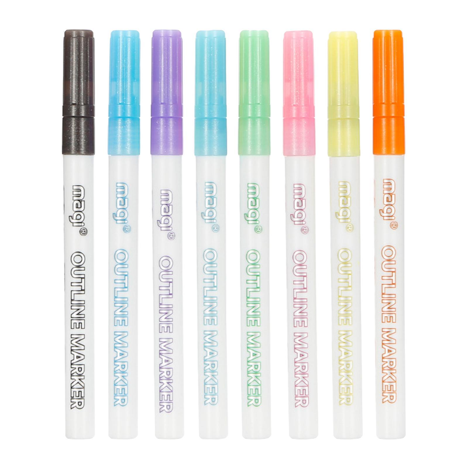 Double Line Outline Pen for School Highlighter  Card