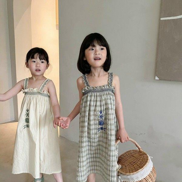 ĐẦM DÂY LINEN THÊU -CP KID