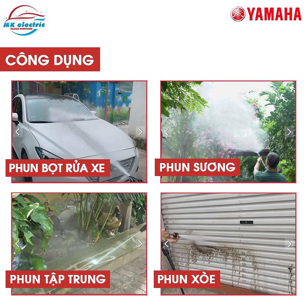 MÁY RỬA XE YAMAHA HA889 TẶNG PHỤ KIỆN THEO MÁY ĐẦY ĐỦ, MÁY RỬA XE MINI GIA ĐÌNH CÔNG SUẤT MẠNH