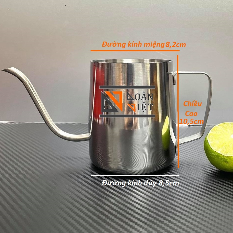 CA RÓT NƯỚC TRÀ CAFE VÒI DÀI INOX 304 dung tích 600ml không nắp - Kiểu dáng BÌNH TRÀ CÀ PHÊ MỚI lạ DỄ THƯƠNG - Dụng cụ rót nước, rót Soup, dùng cho pha chế và nấu ăn