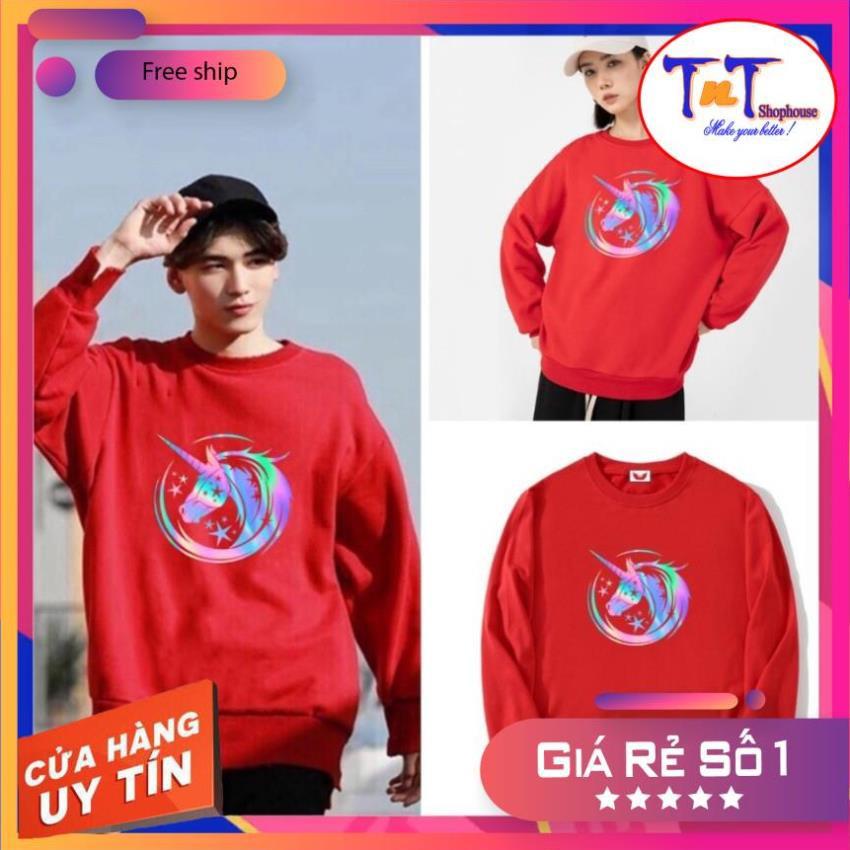 AS37 Áo Sweater Unisex ️/Áo nỉ Ulzzang phản quang unisex dài tay nam nữ - Kì Lân thời trang