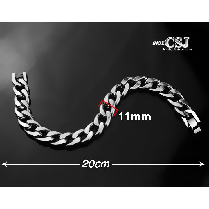 LẮC TAY KIỂU LẶC 11LY INOX KHÓA BỘ THỜI TRANG NAM ĐẸP - phong cách hàn quốc