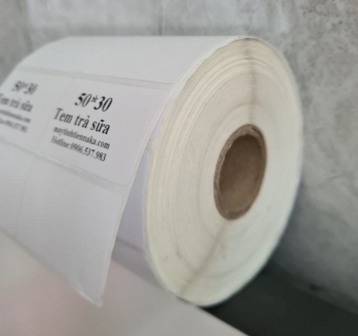 Giấy in tem mã vạch 2 tem 50*30mm