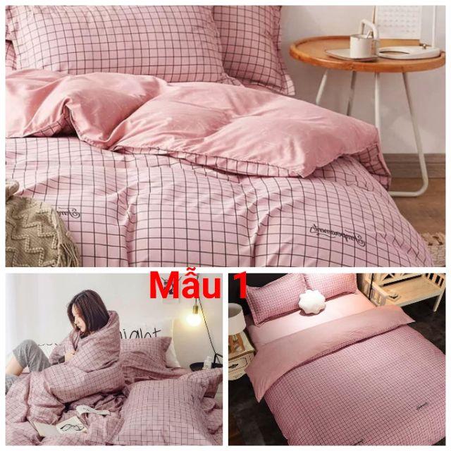 Bộ Cotton Poly Hồng Vỏ Đỗ
