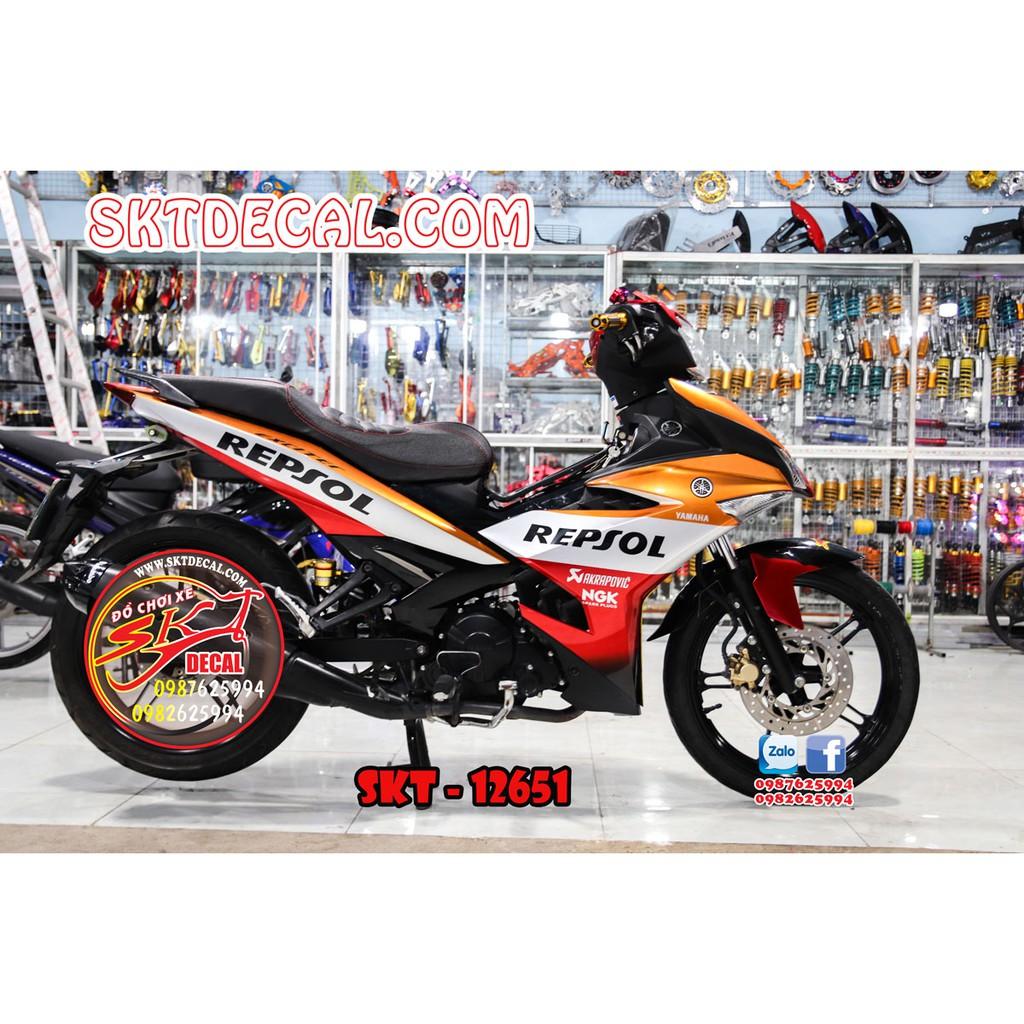 tem trùm dành cho exciter 150 cam bạc repsol candy cao cấp