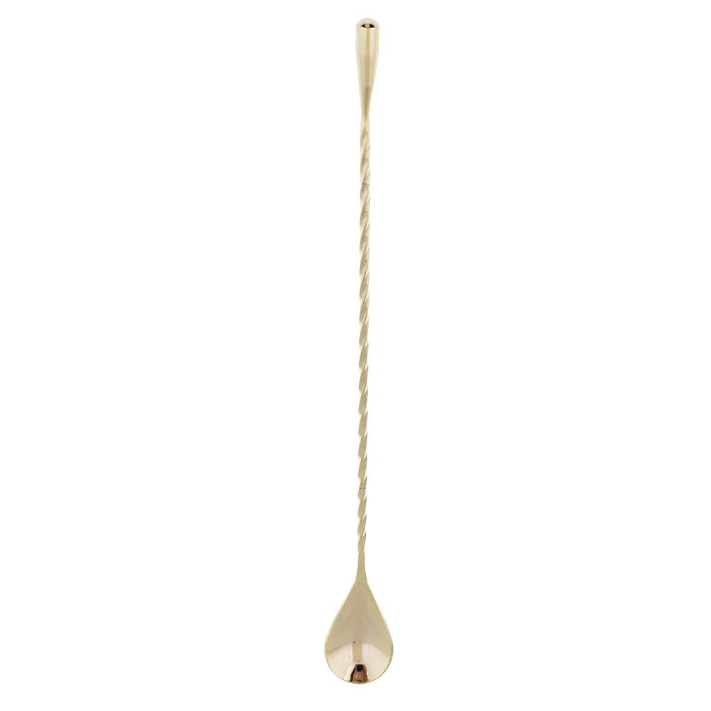 Stainless Steel Mixing Spoon Spiral Pattern Bar Cocktail Shaker Spoon Kitchen Utensils Bar Tools