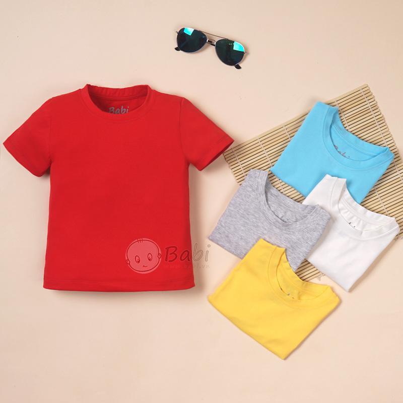 combo 5 áo thun trơn đủ màu cho bé vải cotton