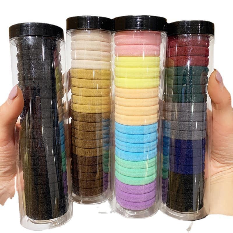 Ống 20 Dây Cột Tóc Trơn Màu Vintage Co Giãn Mềm Mại Phong Cách Hàn Quốc