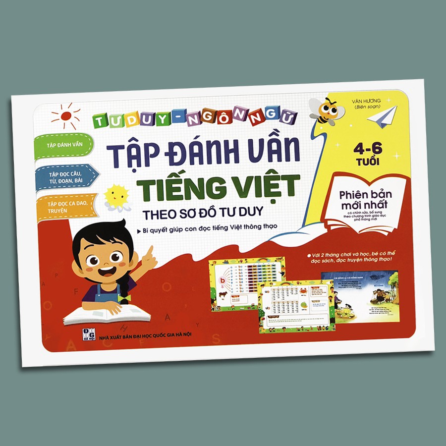 Tập Đánh Vần Tiếng Việt - Bí Quyết Giúp Con Đọc Tiếng Việt Thông Thạo 4-6 tuổi (Phiên bản 124 trang)