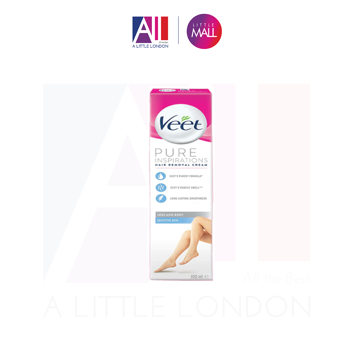 Kem tẩy lông da nhạy cảm Veet Pure Inspirations Hair Removal Cream 100ml