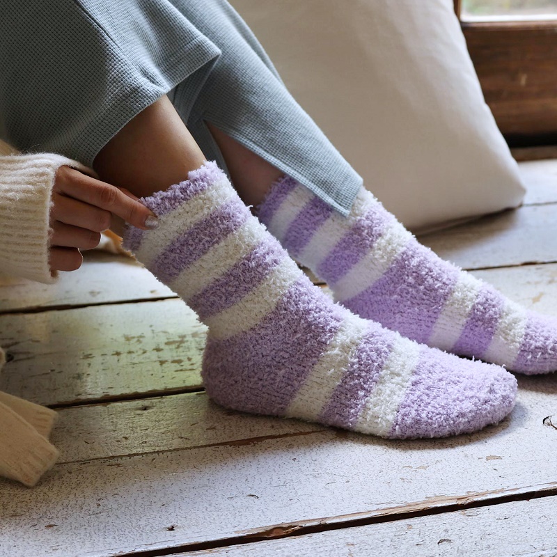 Tất nữ cổ lửng họa tiết viền acrylic Soft Warm 23-25cm - Hàng nội địa Nhật Bản nhập khẩu chính hãng