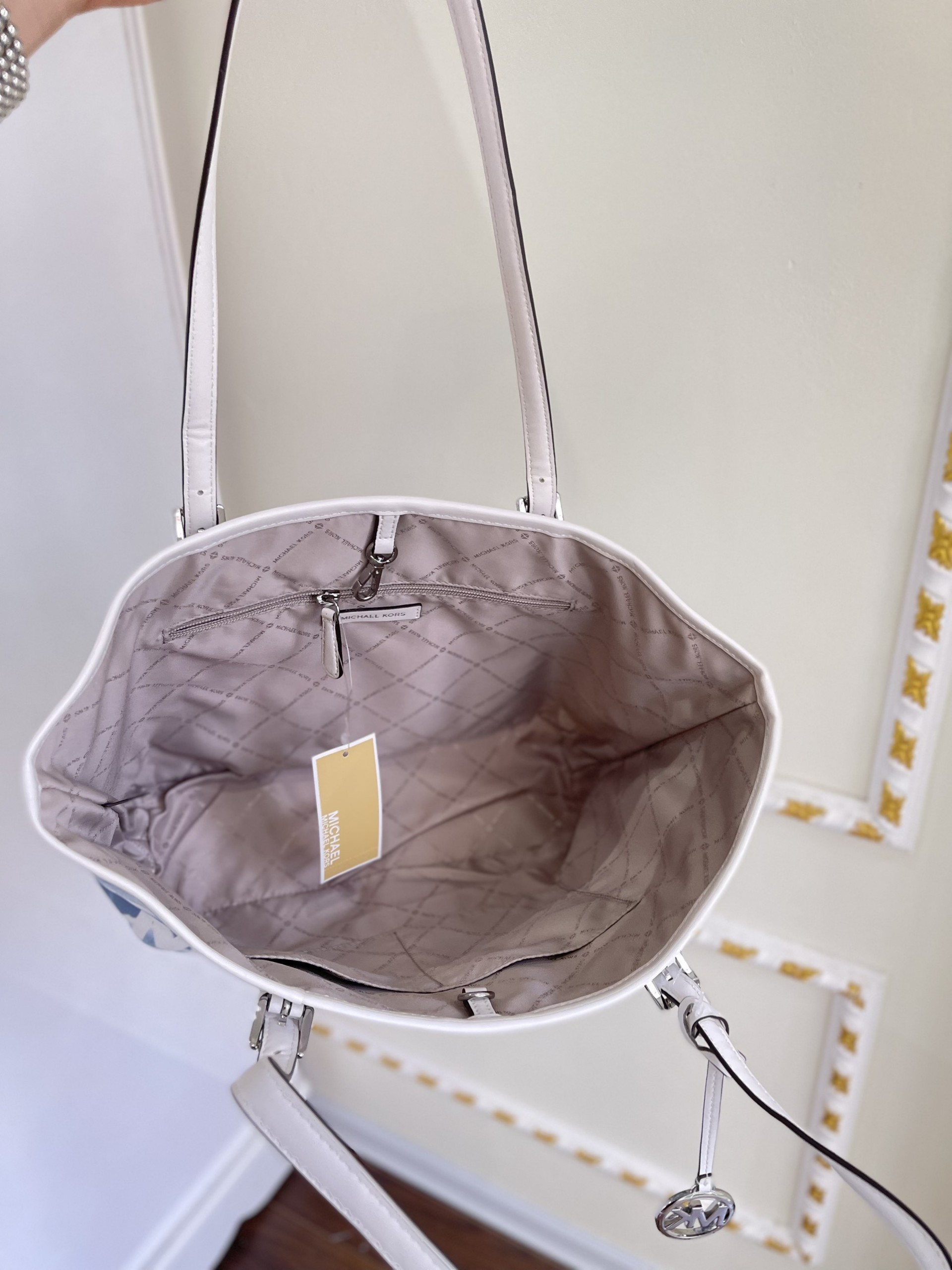 Túi MK Tote logo xanh