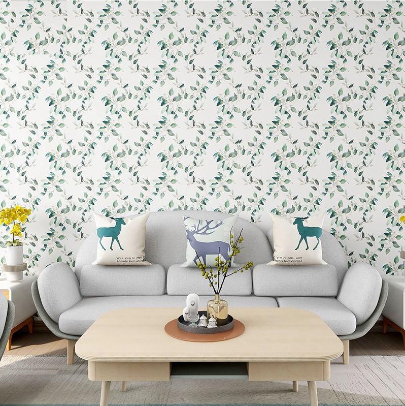 Combo 10 mét giấy dán tường, decal dán tường trang trí nhà cửa DÂY LÁ HIỆN ĐẠI khổ 45cm