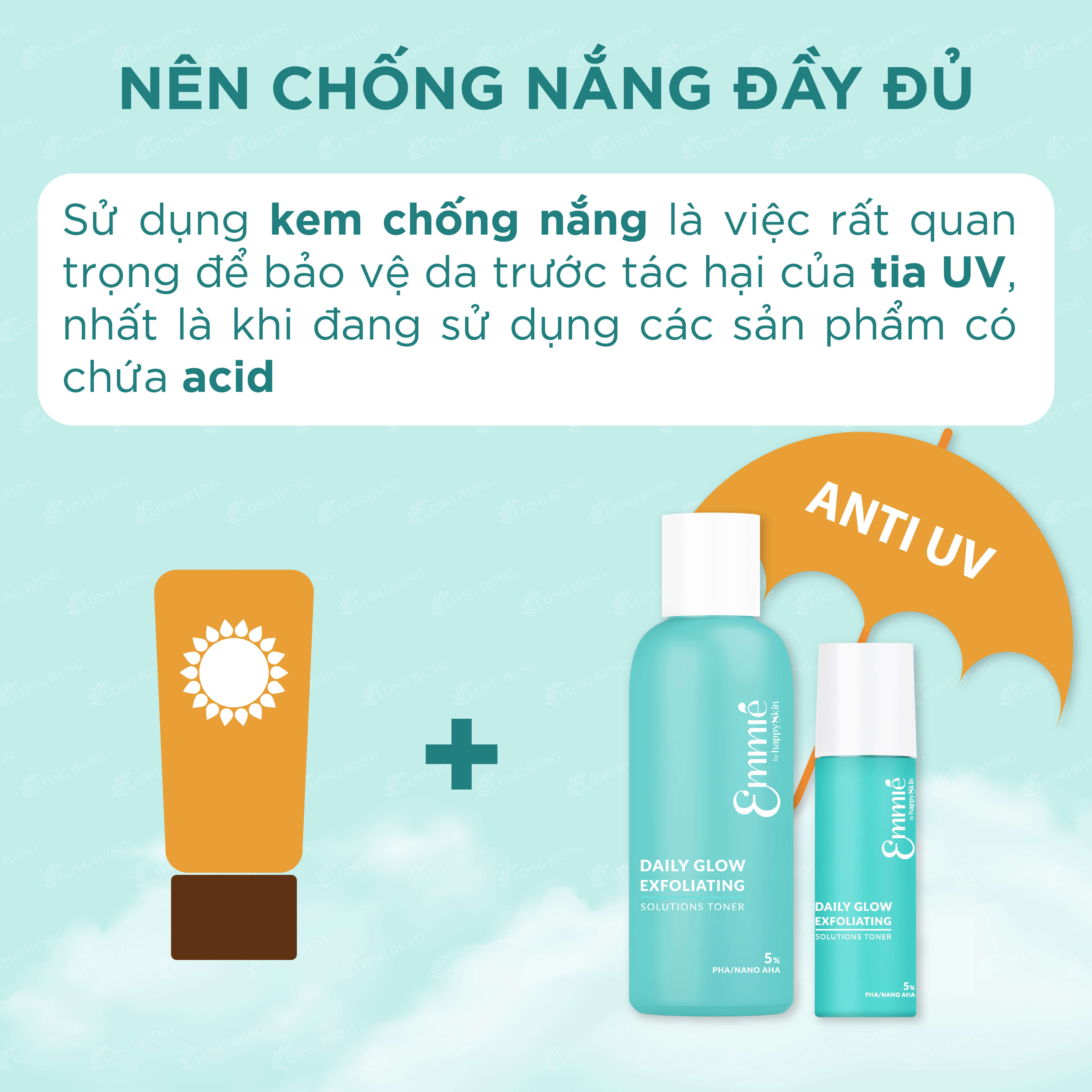 Dung dịch cân bằng da và tẩy tế bào chết Emmié Daily Glow Exfoliating Solutions Toner 5% PHA/NANO AHA (50ml/230ml) - Hàng chính hãng
