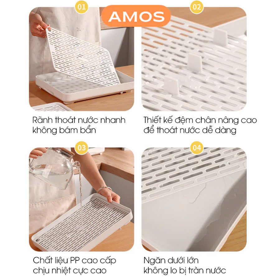 Khay Úp Ly Chén Màu Trắng Giá Úp Cốc Dày Đẹp Có Khay Nhựa Hứng Nước Khay Đựng Có Rổ Thoát Nước Siêu Mỏng Nhẹ Phù Hợp Trang Trí Décor Phòng Hiện Đại Sang Chảnh Và Tiện Dụng