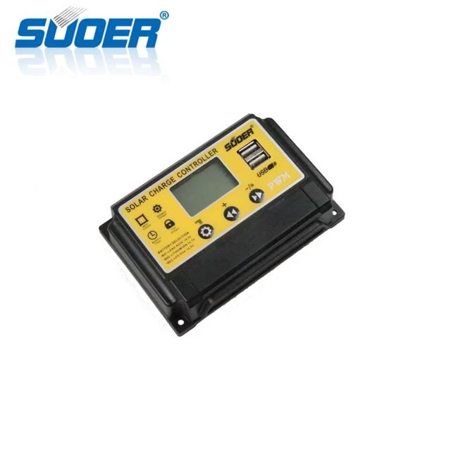 Bộ điều khiển sạc năng lượng mặt trời SUOER 30A 12V 24V, PWM với màn hình LCD