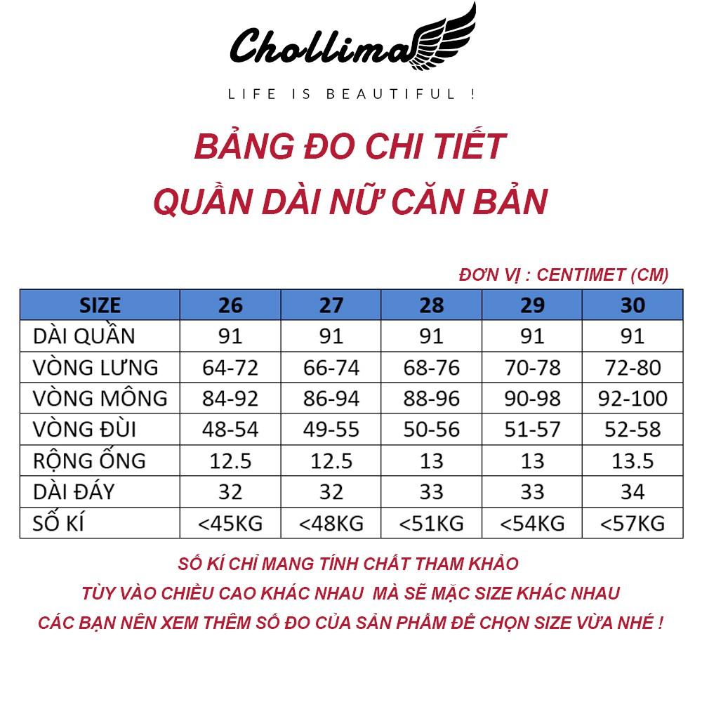 Quần jeans dài nữ co giãn Chollima cạp thường màu xám trắng QD029