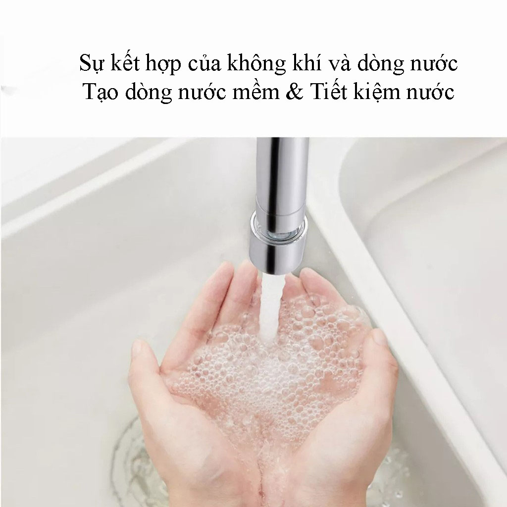 Đầu vòi nước xoay 360 độ, tiện ích, tạo bọt, tăng áp, hai chế độ nước Waternymph N028