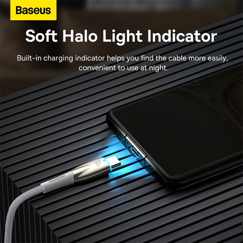 Cáp sạc nhanh 100W Baseus Glimmer Series Fast Charging Data Cable USB to Type-C- hàng chính hãng