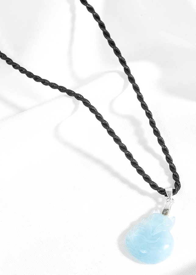 Mặt dây chuyền hồ ly 9 đuôi đá aquamarine Ngọc Quý Gemstones
