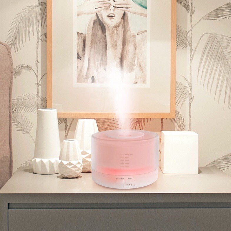 Máy xông tinh dầu siêu âm cao cấp 550ml - Đèn LED 7 màu - Chế độ máy khuếch tán tinh dầu mạnh - Hẹn giờ tự tắt - Xông hơi liên tục 24h - Kèm Remote - Tặng 1 tinh dầu 10ml