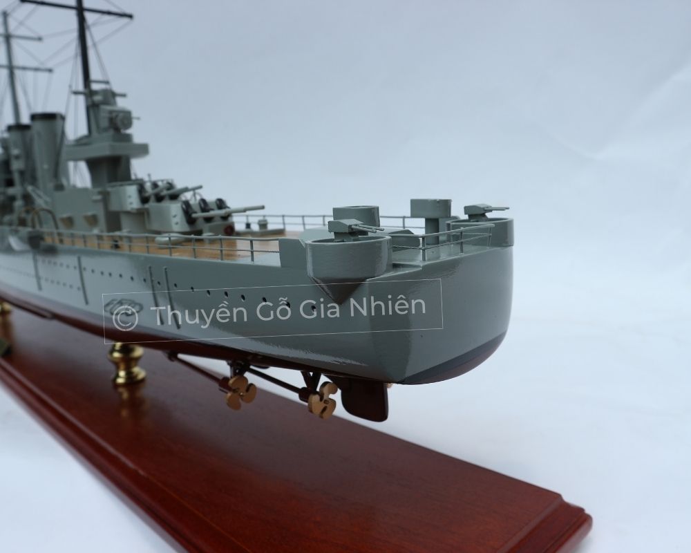 Mô Hình Thuyền Gỗ Phong Thủy Dạng Thuyền Chiến USS PHOENIX Chính Hãng Hàng Xuất Khẩu Chất Lượng Cao