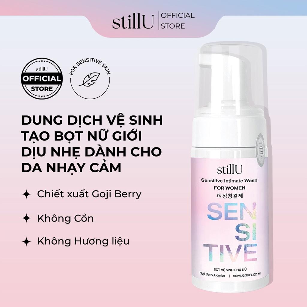 Dung dịch vệ sinh phụ nữ tạo bọt stillU Sensitive không mùi cho da nhạy cảm 100ml