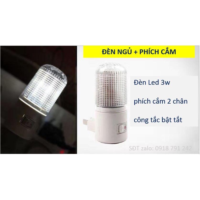 Đèn ngủ có phích cắm, đèn led kèm phích cắm, đèn ngủ công tắc bật tắt tiện lợi