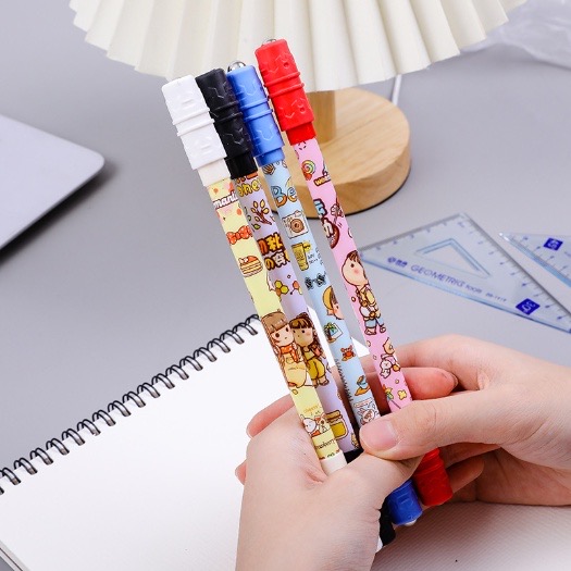Bút Bi Mực Xanh Xoay Giảm Áp Lực Siêu Hot