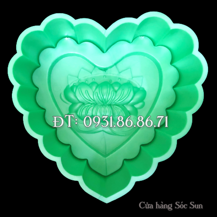 Khuôn ép xôi hình tim hoa sen loại 10 cm – Mã số 1011