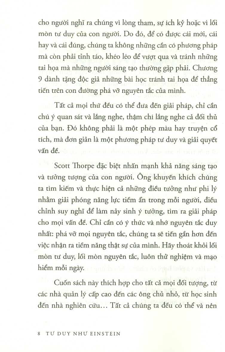 Tư Duy Như Einstein - Các Phương Pháp Đơn Giản Để Phá Vỡ Nguyên Tắc Và Khám Phá Khả Năng Thiên Tài tiềm Ẩn Trong Bạn