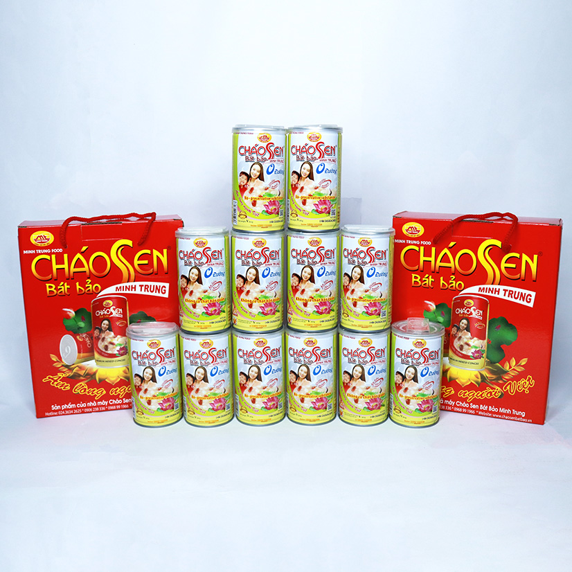 Cháo sen bát bảo 0 đường Minh Trung 365g (combo 12 lon - CSBB 0 Đường 12)