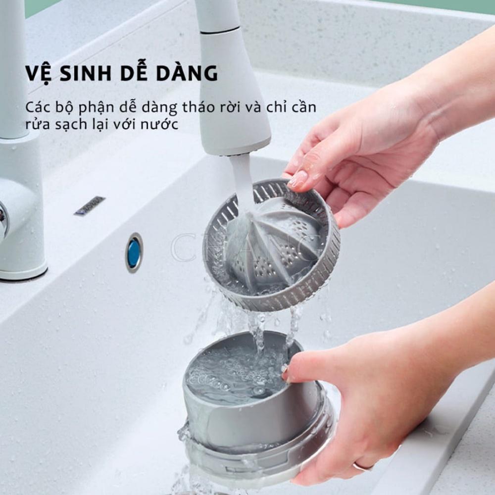 Máy vắt cam tự động, máy ép cam, ép hoa quả đa năng dung tích 400ml, pin sạc USB 1300Mah tiện dụng, bảo hành 12 tháng