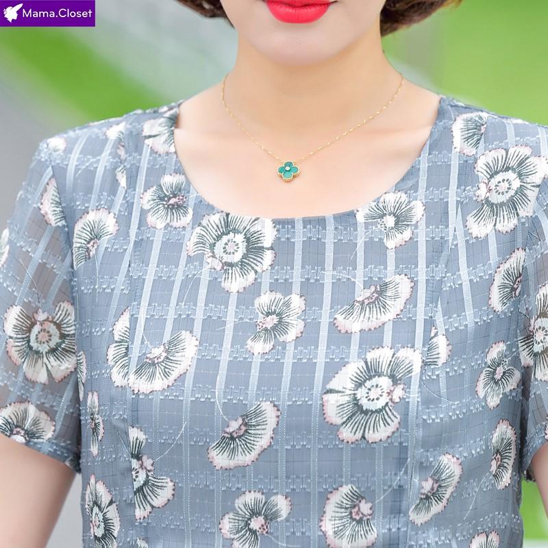#D511 VÁY VOAN CỘC TAY, VÁY HÈ CHO MẸ, VÁY NỮ TRUNG NIÊN, VÁY DÁNG XÒE SIÊU HOT SALE SIÊU RẺ MỚI NHẤT 2021