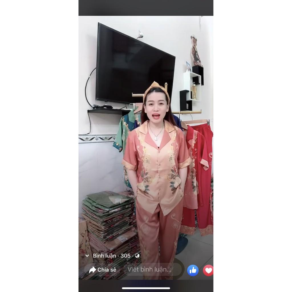 Thời trang trung niên cho mẹ,Bộ mặc nhà trung niên lụa latin cao cấp 50-75 kg