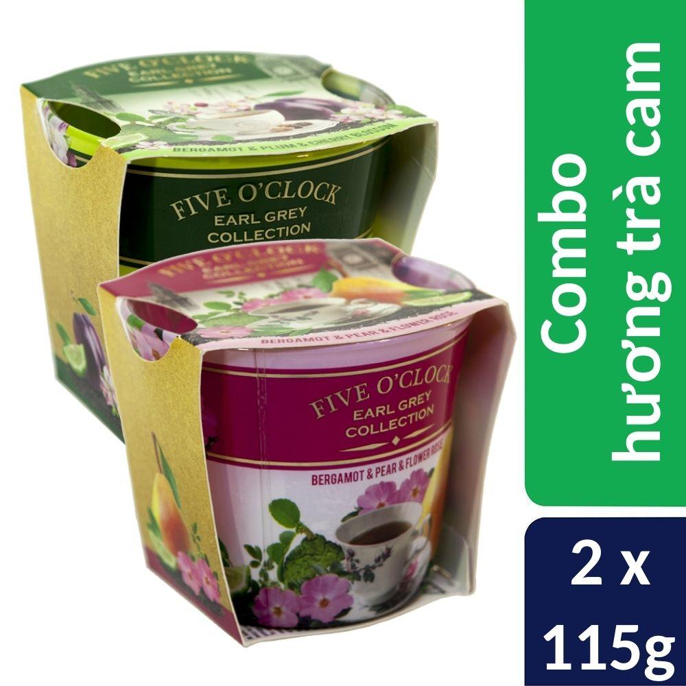 Combo 2 ly nến thơm Bartek nhập khẩu Châu Âu Five O'clock 115g - hương trà cam