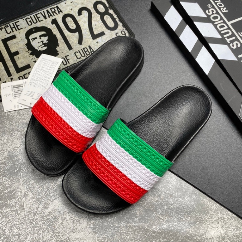 Dép quai ngang nam nữ M Masler-MT Italy có lớp đế nhẹ chân chống trượt và dễ vệ sinh ITA – Quai Xanh Lá Đế Đen – 42