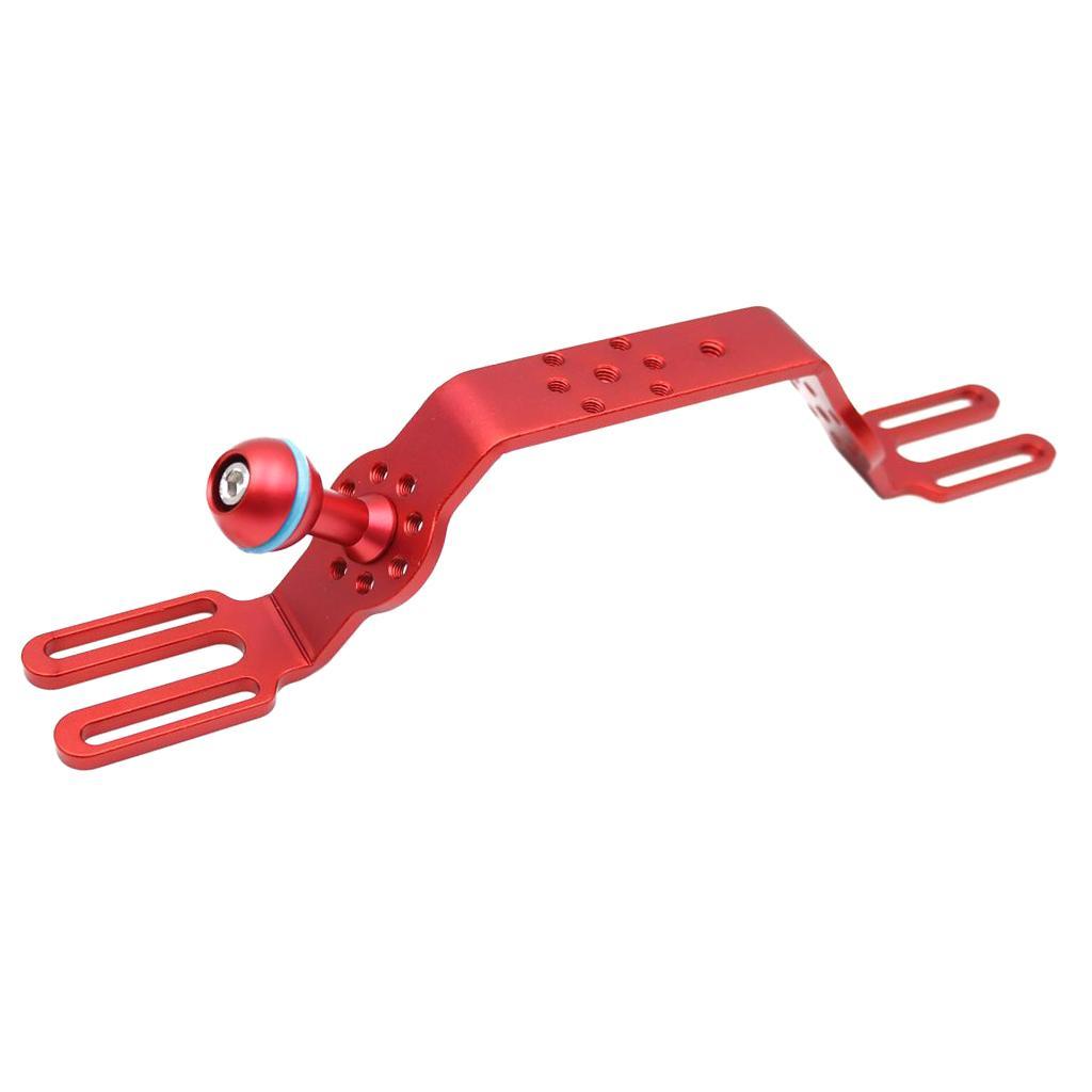 Aluminum Alloy CNC DSLR Camera Handle Grip Stabilizer Hand Grip Mount with Ball Head - Red