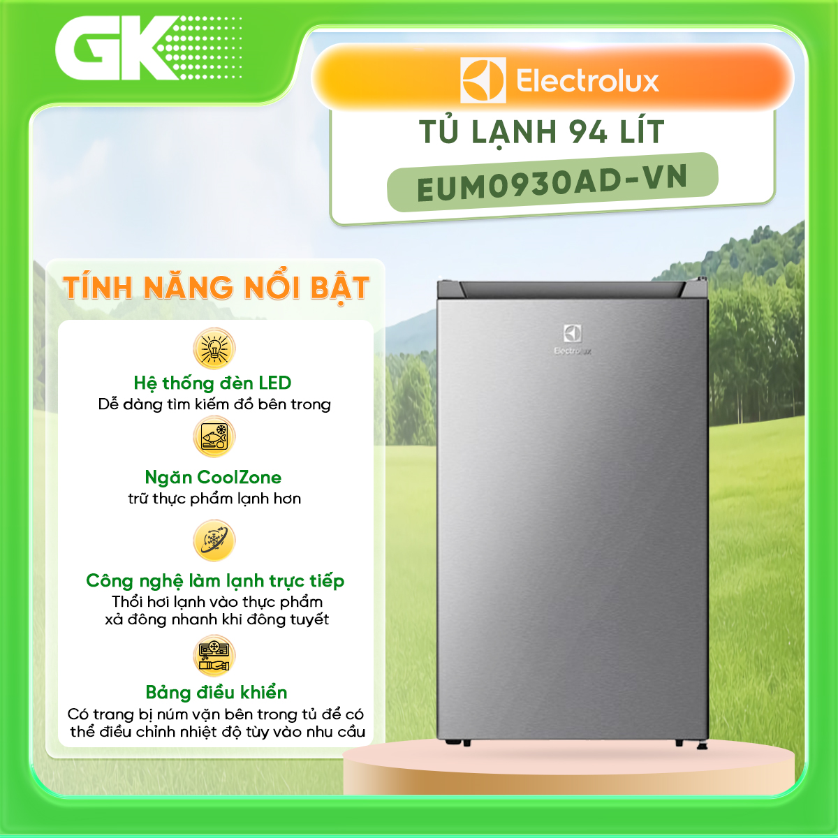 Tủ Lạnh Electrolux 94 Lít Eum0930Ad - Vn - Hàng Chính Hãng Chỉ Giao Hcm