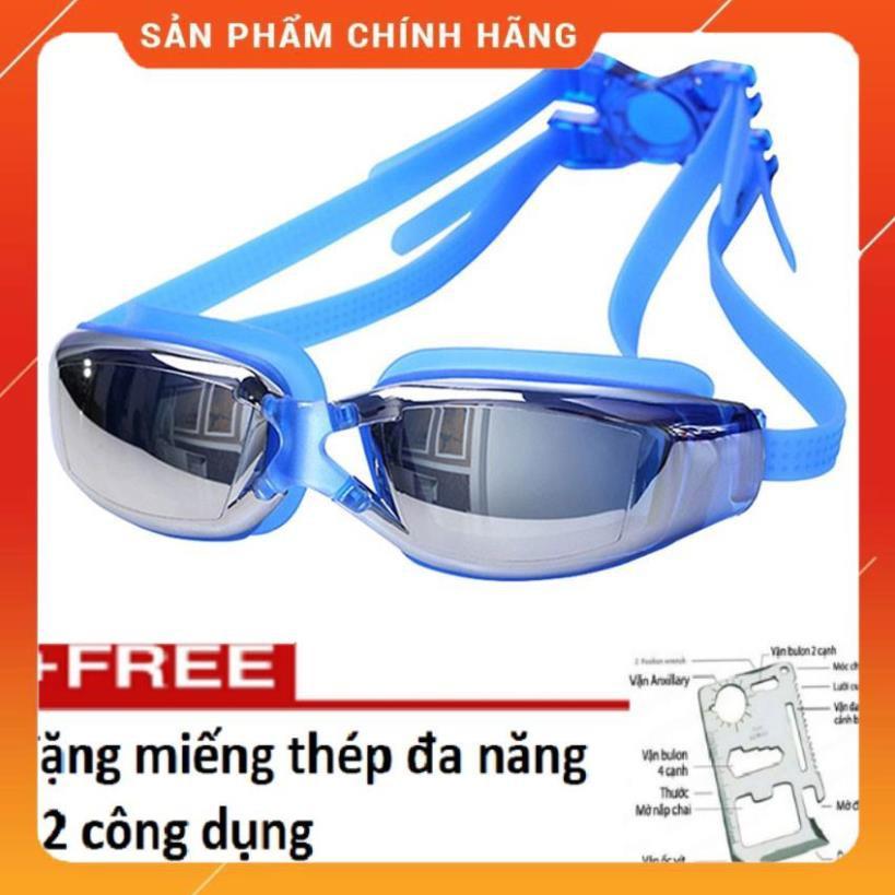 (HÀNG HOT SIÊU CHÂT) Kinh bơi tráng gương chống sương và tia uv 3(xanh) 206394-3206192- tặng miếng thép đa năng