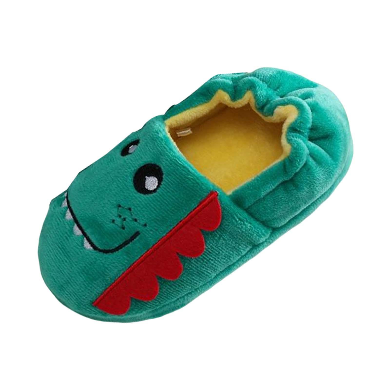 Dinosaur Shaped Slippers Soft Indoor Unisex Kids Boys Warm Shoes