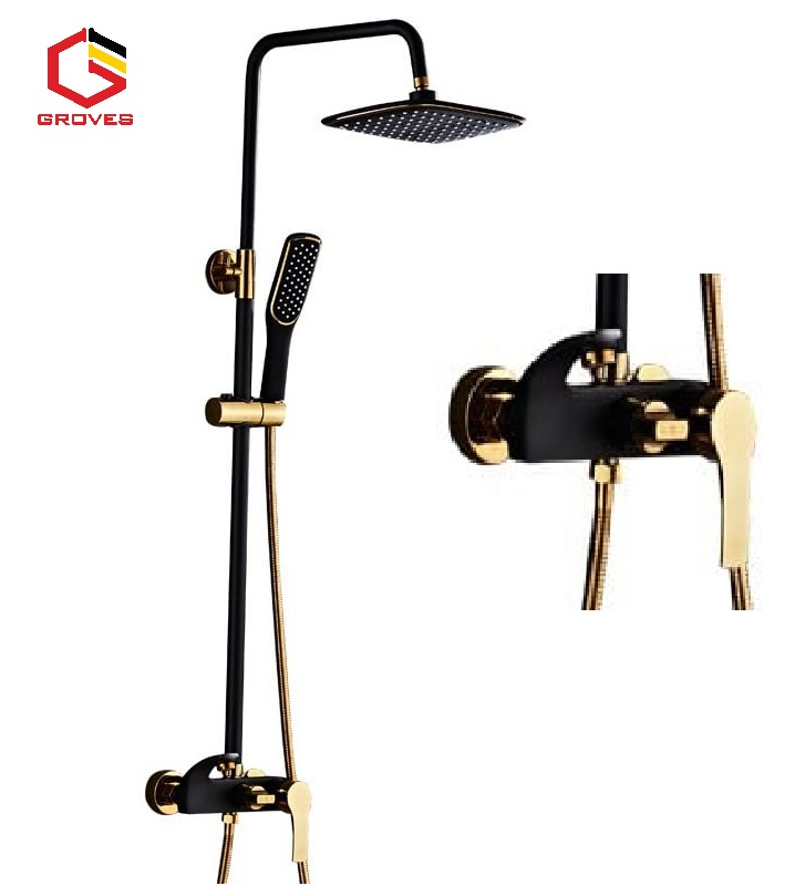 Sen cây tắm nóng lạnh đen ánh vàng GS 6607D, đep sang trọng quý phái, bền bỉ với thời gian