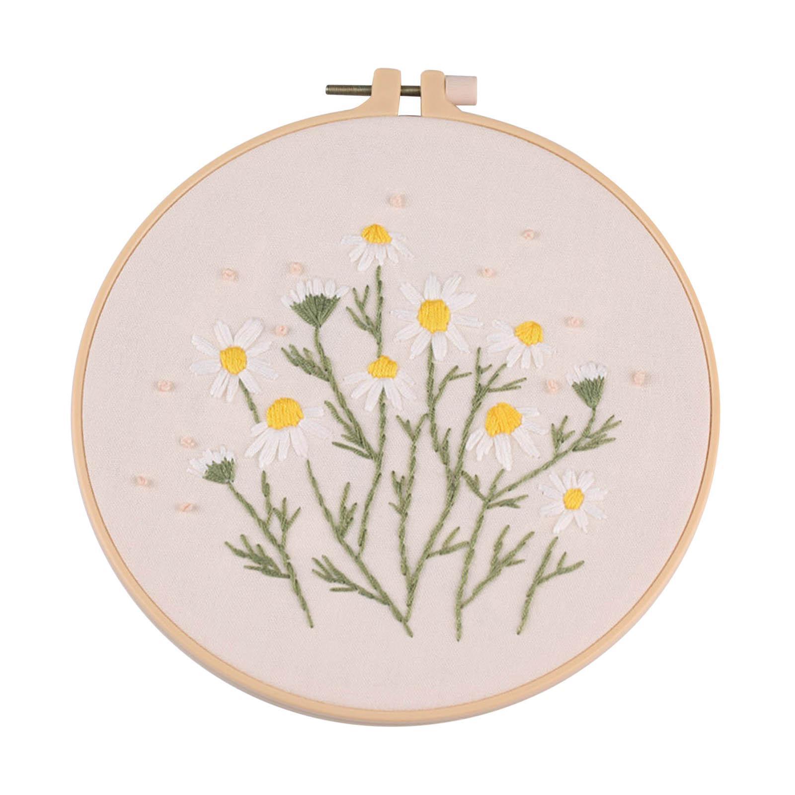 Embroidery Starter Kit, with Needles with Stamped Cloth Cross Stitch for Fun Home Decor