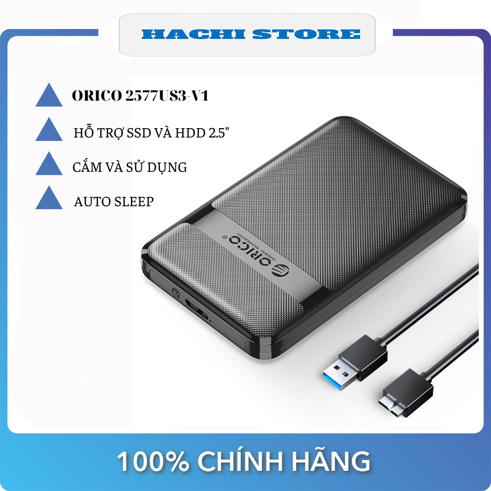 Hộp đựng ổ cứng 2,5" SSD/HDD SATA 3 Orico 2577U3-V1 - Hàng chính hãng