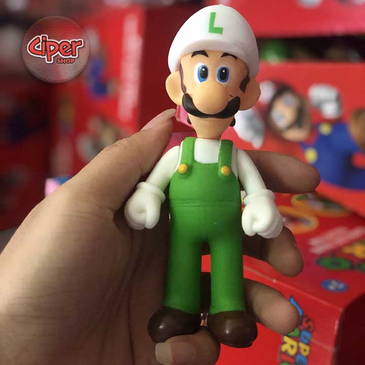 Mô hình Luigi Mũ Trắng 12cm - Mô hình Mario